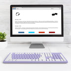 Computer Keyboard Wired, Plug Play USB Keyboard, Low Profile Chiclet Keys, Large Number Pad, Caps Indicators, Foldable Stands, Spill-Resistant, Anti-Wear Letters for PC Laptop (Purple, 1-Pack)