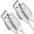 etguuds 6.6ft USB A to USB C Cable 3A Fast Charging, 2-Pack USB A to USB Type C Charger Cord for iPhone 16 15 Pro/Pro Max/Plus, for Samsung Galaxy S24 S23 S22 S21 S20 S10 A55 Flip Note, Moto, White