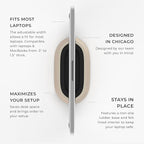 HumanCentric Vertical Laptop Stand in Maple Wood, Upright Adjustable Holder and Dock, Laptop Vertical Stand Fits MacBook Pro and Other Laptops .5" to 1.5", Clamshell Compatible