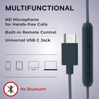 ARTIX CL750 USB C Wired Headphones with Mic & Volume Control Noise Isolating for iPhone 15-16, Samsung Computer Earphones Wired, On-Ear with Wire, Plug in and Play