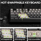 EPOMAKER X Aula F108 PRO Wireless Gaming Keyboard with Screen, 8000mAh Battery, 104 Hot-Swappable and Programmable Keys and Knob, RGB Backlight, for Mac/PC/Android (Black Gradient)