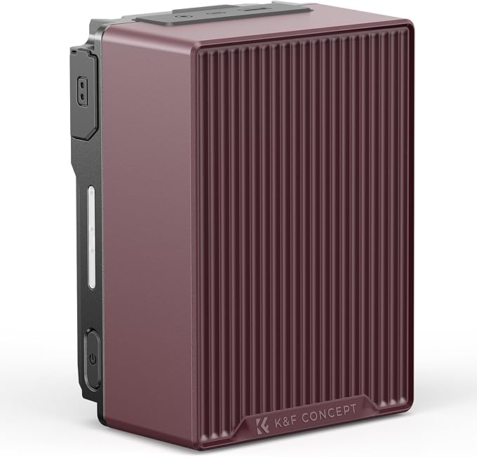 K&F CONCEPT V Mount Battery, 99Wh 6700mAh V-Mount Battery with PD 100W USB-C Fast Charging, with Dual D-TAP/A/USB-C/DC/TFT Display/Emergency Light for Camera, Camcorder, Monitor, Video Light