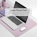 YSAGi Desk Pad, Dual-Sided Desk Mat, 31.5" x 15.7" Laptop Leather Desk Protector, Waterproof Desk Writing Pad for Office (31.5" x 15.7", Grayish Lavendar+Cinnamon Buff)