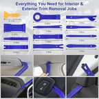 Trim Removal Tool Kit 250Pcs Car Removal Tool Kit Pry Tool Set Auto Clip Pliers Panel Door Radio Dash Window Bumper Adhesive Cable Clips Retainer Clip Set Terminal Removal Tool Set Fastener Remover
