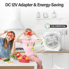 Portable Table fan, Window Fan,Small Box Fan with 3 Powerful Speed & 4 Timer Setting, 270° Pivoting Quiet Square DC Fan for Home Office Bedroom Bathroom Kitchen