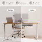 PAMO Cable Management Under Desk for Easy mounting Under-Table I Set of 3 - with 10X Cable Ties I Desk Organizer for Office/Home Office Table Thoughtful Cable Tray Holder