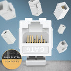 Everest 48-Pack Cat6 RJ45 Keystone Coupler - Female to Female - Cat 6 Couplers - Ethernet Cable Extender