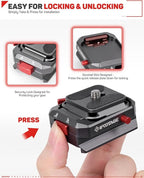 IFOOTAGE Q38-RSMINI Quick Plate, Tripod Quick Release System, Camera Screw Tripod Mount Plate, Easy to Lock for Tripods, Stabilizers, DSLR, Sliders, Lightweight and Compact for Photographers