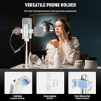 NEEWER Selfie Stick with Detachable Bluetooth Remote Shutter, Lightweight Foldable Travel Tripod for iPhone for YouTube/TikTok Vlogs Live Streaming Photography, White, P15