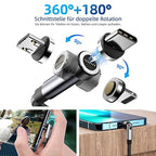 540° Rotation Magnetic Charging Cable, 3 in 1 Magnetic Phone Charger [4-Pack, 3ft/3ft/6ft/10ft] 3A Fast Charging Cable Support Data Transfer USB Magnet Charger Cable for i-P/Micro USB/Type C Device