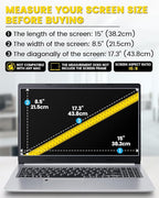 F FORITO 17.3 Inch 16:9 360° Laptop Privacy Screen Protector, Anti Peeping and Anti Glare Laptop Privacy Shield, Reduce Eye Strain & Eye Protection