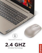 Lenovo 530 Wireless Mouse with Battery, 2.4GHz Nano USB, 1200 DPI Optical Sensor, Ergonomic for Left or Right Hand, Lightweight, GY50Z18988, Almond