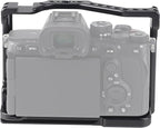 A7R V Cage, Hersmay Aluminium Full Camera Cage for Sony A7R V Mirrorless Camera Cage Support Accessories Kit Vlog Video Shooting Filmmaking Rig Stabilizer with 1/4" and 3/8" Arri Locating Hole