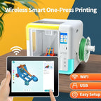 X-Maker 3D Printer for Kids and Beginners, Fully Assembled High-Speed 3D Printer with 8 PLA Filament Set, Leveling-Free Bed, Wi-Fi Printing, Resume Printing, Silent, High Precision, with App