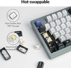 Keychron Q5 Pro QMK/VIA Wireless Custom Mechanical Keyboard, 96% Layout with Programmable Knob, KSA Double-Shot PBT Keycaps with Hot-swappable K Pro Banana Switch for Mac Windows Linux - Gray