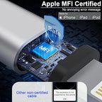 USB to USB-C and Lightning Cable Combo, 2 in 1 Coiled iPhone Charger Cable Apple Carplay & Android Auto, [MFi & 3A Fast Charge] Retractable Lightning and USB C Cable Cord for iPhone 16/15/14/Android