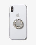 Sonix Embellished Crystal Rhinestone Phone Ring (Silver, Clear)