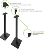 Kanto SP26PL Black Metal Speaker Stand (26 inches) - Universal Fit, Hidden Cables, Rotating Top Plate, Carpet & Hardwood Feet, ¼’-20 Mounting, Pair