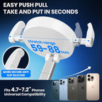 Upgraded 360° Adjustable Vacuum Magnetic Phone Holder, Vacuum Magnetic Suction Phone Mount with Clamp Foldable Phone Holder for Car/Gym/Mirror/Smooth Surface, Suitable with All Smartphones (White)