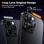 Hoerrye for iPhone 15 Pro Max/iPhone 15 Pro Camera Lens Protector [3+1] [Keep Lens Original Design] 9H Tempered Glass Camera Cover Screen Protector,Black Titanium