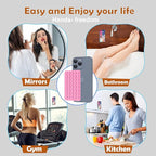 2PACK Silicone Double Sided Suction Phone Case Mount, Detachable Hands Free & Strong Grip Holder for Selfies & Videos, Compatible iPhone Android (2Pack Pink, 40 Suction Cups)