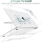 TWOLSKOO Compatible with M4 MacBook Air 13.6 inch Case 2025-2022 Release M4 A3240 M3 A3113 M2 A2681, Plastic Hard Shell & Keyboard Cover & Type C Adapter & Screen Protector, Engraved Sketch2