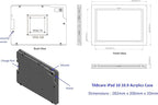 TABcare Anti-Theft Acrylic VESA Enclosure for Apple iPad 10 10.9" 2022, iPad 11" 2025 with Free Wall Mount Kit & 90-Degree Angle USB C Charge Cable (White)