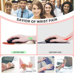 JIKIOU Mouse Pad, 2 Pack Ergonomic Mouse Pads with Comfortable Gel Wrist Rest Support and Smooth Cloth, Non-Slip PU Base for Easy Typing Pain Relief Durable and Easy to Clean Small Boho