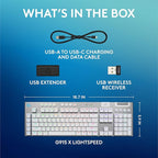 Logitech G915 X Lightspeed Wireless Mechanical Gaming Keyboard, Double-Shot PBT Keycaps, Fully Programmable Keys, RGB Backlit Mac/PC Gaming Keyboards, Aluminum Finish, GL Tactile Switches, White