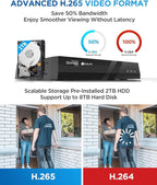 4COVR 8 Channel Security Camera System, 6X 5MP IK10 Vandal-Proof Wired Commercial Dome PoE IP Camera IP67, AI Human Vehicle Detection, 8CH 4K NVR 2TB HDD, 24/7 Home Surveillance Outdoor, LY54AX5M0806