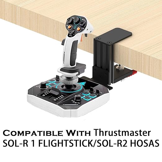 Flight Sim Game Joystick Desk Mount,Hotas Mount - Compatible with Thrustmaster T. Flight Hotas One/4/X,Sol-R2/Sol-R1,SimTask Farmstick,WINWING URSA MINOR Series,G Extreme 3D Pro,Turtle Beach VelocityOne Flightstick and PXN 2113 PRO
