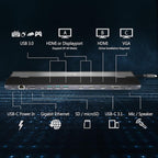 j5create USB Type C Docking Station with 100W PD Charger - Supports 3 Displays | HDMI, DisplayPort, VGA, 100W PD Charging, 1Gbps Ethernet | for MacBook Pro/Air, XPS, and More (JCD543P)
