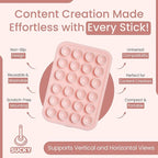 SUCKY Silicone Suction Phone Case Adhesive Octo Cup Buddy Mount - Anti-Slip Holder, Hands-Free Phone Accessory for iPhone and Android - Sticky Grip for Selfies, Videos - Chalk Pink