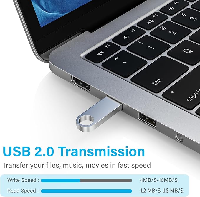 ABLAZE 16GB Flash Drive 5 Pack, Metal USB 2.0 Thumb Drives with Keychains USB Stick Pendrive (Sliver)