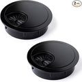 MAHDPRO Metal Desk Grommet 2 Inch (50 mm) Pack of 2-Flat Black Zinc Alloy Metallic Desk Cord Hole Cover to Arrange Cables & Wires Through Computer Table/Countertops