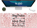 Galdas Gaming Mouse Pad XXL XL Large Long Extended Big Mousepad Non-Slip Rubber Keyboard Mouse Pad with Stitched Edges for Laptop Home Office (31.5x11.8x0.08 Inch) … (Bling Words)