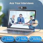 EMEET 3-in-1 4K Webcam with Microphone and Speaker, C980 PRO 60°-98° Wide Angle Webcam w/ 4 Noise Cancel Mics, 2 Speakers, Fixed Focus, Magnetic Privacy Cover, Great for Group and Personal Video Calls