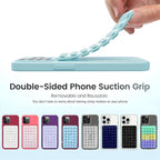 Silicone Double-Sided Suction Phone Grip Detachable Mount - Car Dashboard/Shower Phone Holder, Hands-Free For Selfies & Videos, ASMR- iphone & Android Compatible (Large, Baby Pink+Purple)