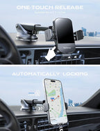CHGeek 15W Fast Charging Auto Clamping Car Charger Phone Mount Phone Holder (Cranberry)