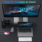 USB C Hub Multiport Adapter-10 in 1 Portable Dongle with 4K HDMI, VGA, Ethernet, 3 USB Ports, Audio, PD Charger, SD/Micro SD Card Reader Compatible for MacBook Pro, XPS More Type C Devices.