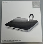 Satechi USB C Hub, Type-C Aluminum Stand & Hub, USB-C Data Port, Micro/SD Card Readers, USB 3.0 & Headphone Jack Port, for Mac mini M2/M1 (Not Compatible with M4) - Silver