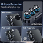 Korecase for Galaxy S25 Camera Lens Protector, 9H Tempered Glass Anti Scratch Camera Screen Protector Shockproof Film Shcokproof Metal Ring Lens Protecor for Galaxy S25,Black
