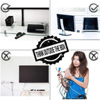 Large Cable Management Box, Cord Organizer Box to Hide Power Strip, Extension Cord, Surge Protector | Cord Hider Safe Box for Desk Organizers, Gaming PC, Computer, TV | White, Black Edition by Tokye®