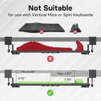 BONTEC KMT01-PJ Under Desk Keyboard Tray, Pull-Out Keyboard & Mouse Platform with C-Clamp, 20 x 11.8 in Space-Saving Ergonomic Slide-Out Drawer, Black Carbon Fiber
