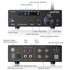 Facmogu AK-3116 HiFi Digital Amplifier, Bluetooth 5.3 200W Dual TPA3116 2 Channel 2x100W Class D Stereo Receiver w/RCA, USB, Optical, FM, Mini Amp Audio System for Home, Outdoor, w/ 24V Power Supply