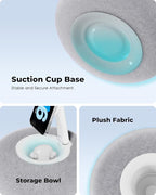 Viozon Phone Holder for Bed, Magnetic Pillow Stand, Compatible with 4-7" Phone/Kindle with Small Storage, Removable Suction Base for Stability, Idea for Kindle Reading and Video Watching On Bed,Grey