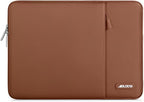MOSISO Laptop Case 13.3 inch, 13-13.3 inch Laptop Sleeve Compatible with MacBook Air/Pro 13 / Pro 14, HP Dell ASUS Lenovo Notebook, Polyester Vertical Computer Sleeve Bag with Pocket, Caramel Brown