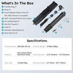 SIRUI Carbon Fiber Camera Tripod, 50.7" Professional Heavy Duty Tripod with 36mm Low Profile Ball Head, Quick Release System, Max Load 33lbs/15kg, AM-284+KS-30