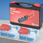 Everest easyJACK - 45° Angled Speed Termination Keystone Tool Set - with 20-Pack of RJ45 Cat6 Keystone Jacks in Blue (Slim Profile Design) - Time Saver Network Punch Down Tool Cat6