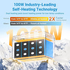 Redodo 12V 100Ah LiFePO4 Battery with Self-Heating, Built-in 100A BMS, Supports Low Temperature Charging(-4℉) Group 31 Lithium Battery, 4000+ Deep Cycles, Perfect for RV, Solar, Off-Grid in Cold Areas